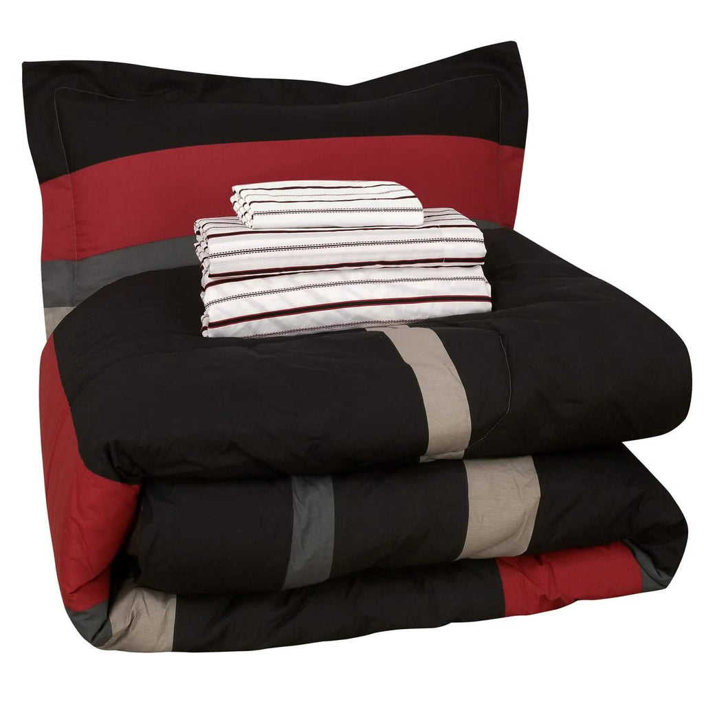Brooklyn Flat Rugby Stripe Bed-in-a-Bag Set