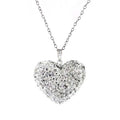 Bubble Heart Pendant in Solid Sterling Silver Made with Swarovski Elements