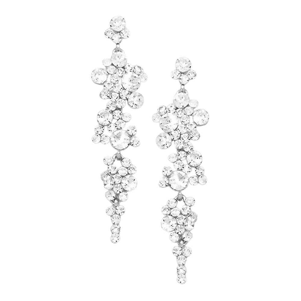Women's Bubble Stone Cluster Dangle Evening Earrings