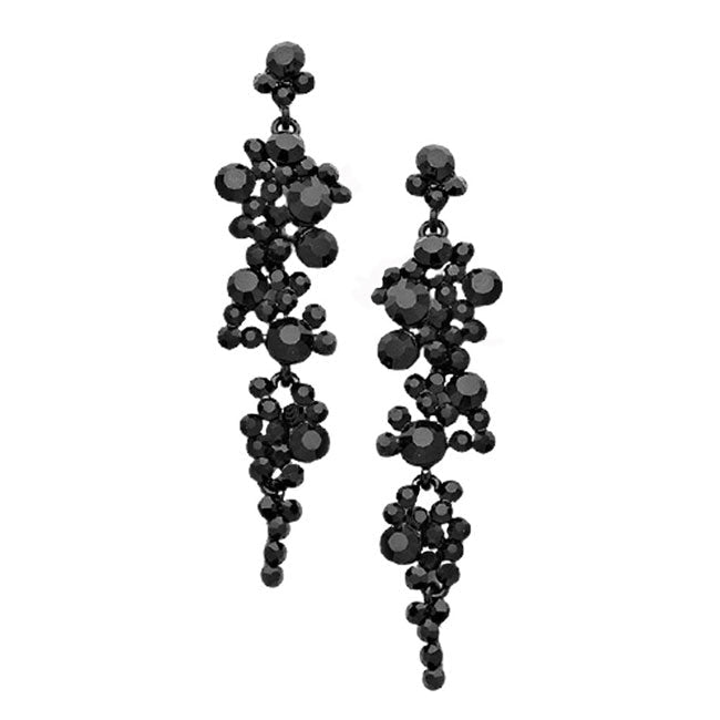 Women's Bubble Stone Cluster Dangle Evening Earrings