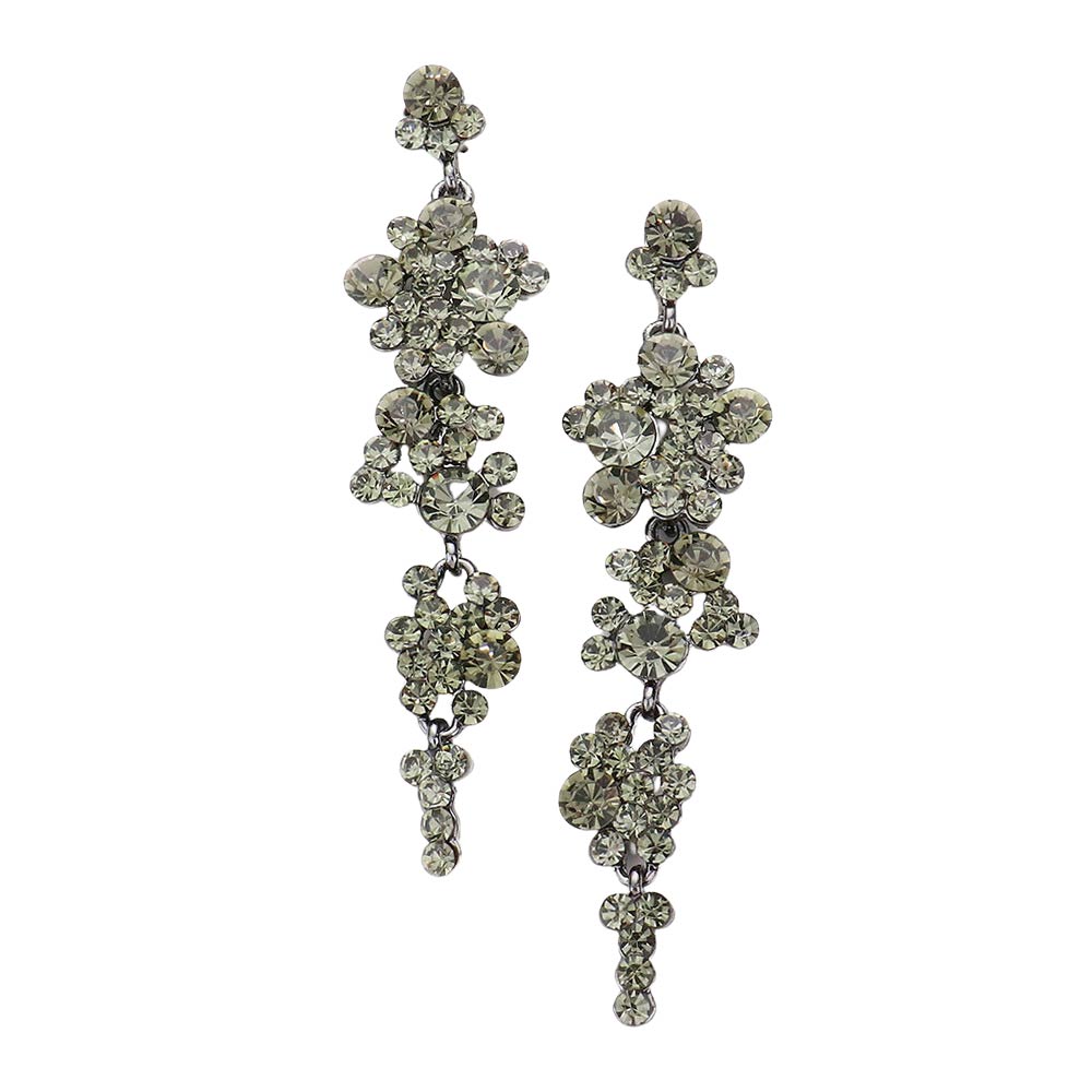 Women's Bubble Stone Cluster Dangle Evening Earrings