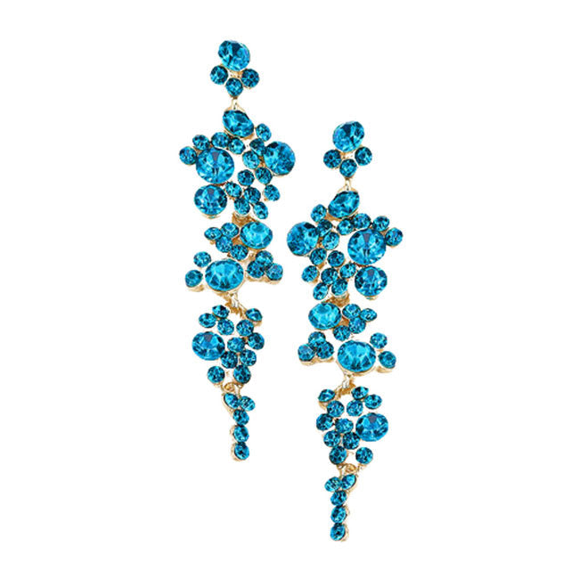 Women's Bubble Stone Cluster Dangle Evening Earrings