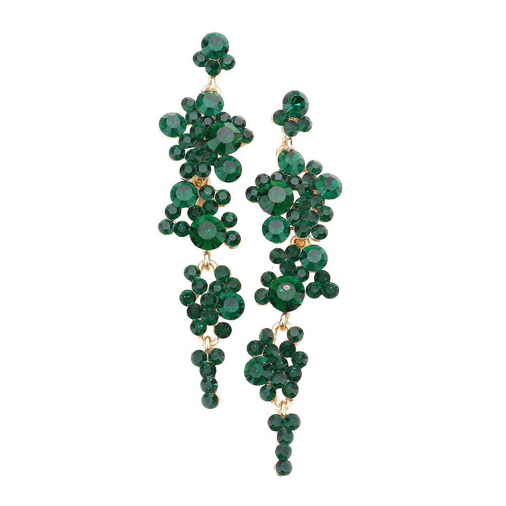 Women's Bubble Stone Cluster Dangle Evening Earrings