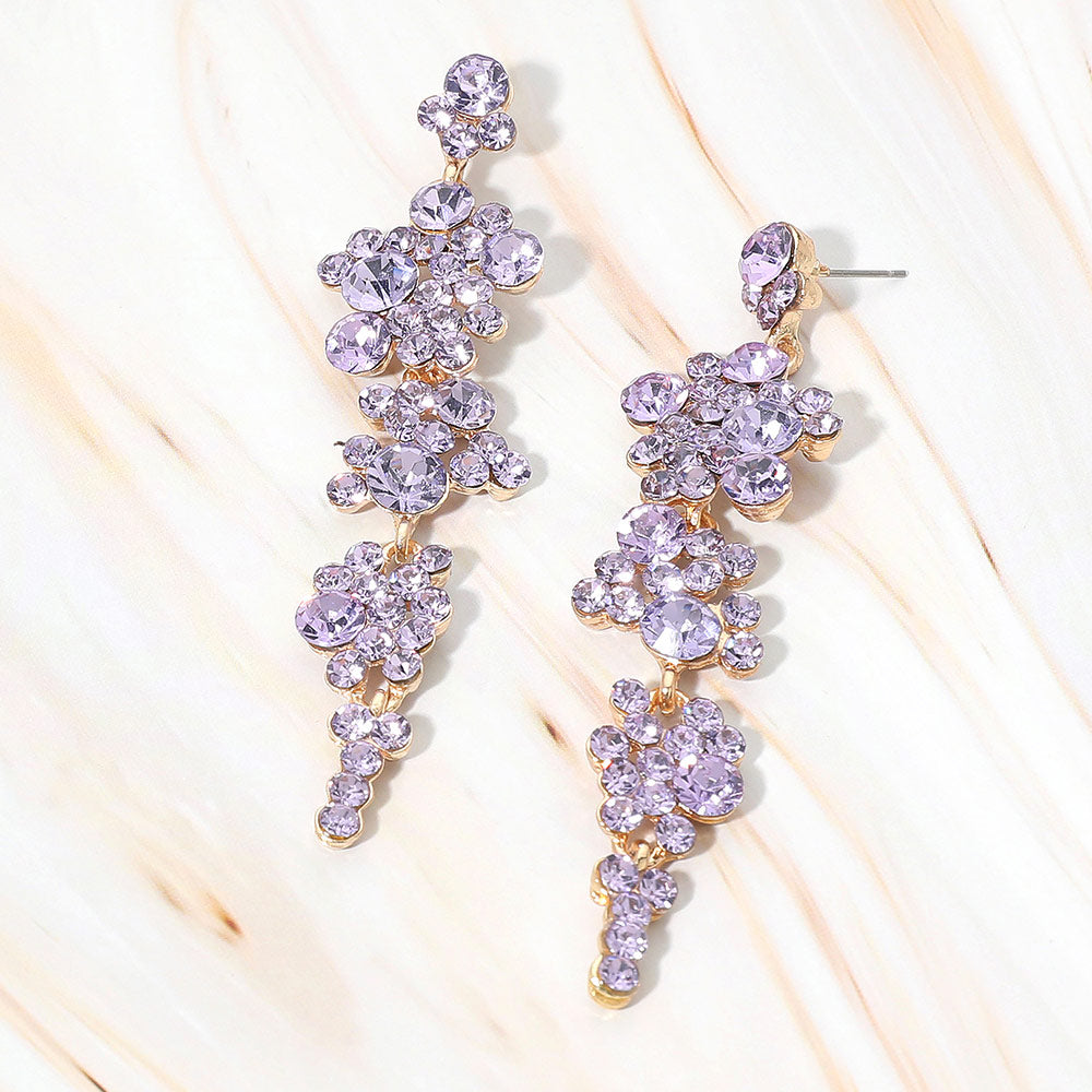 Women's Bubble Stone Cluster Dangle Evening Earrings
