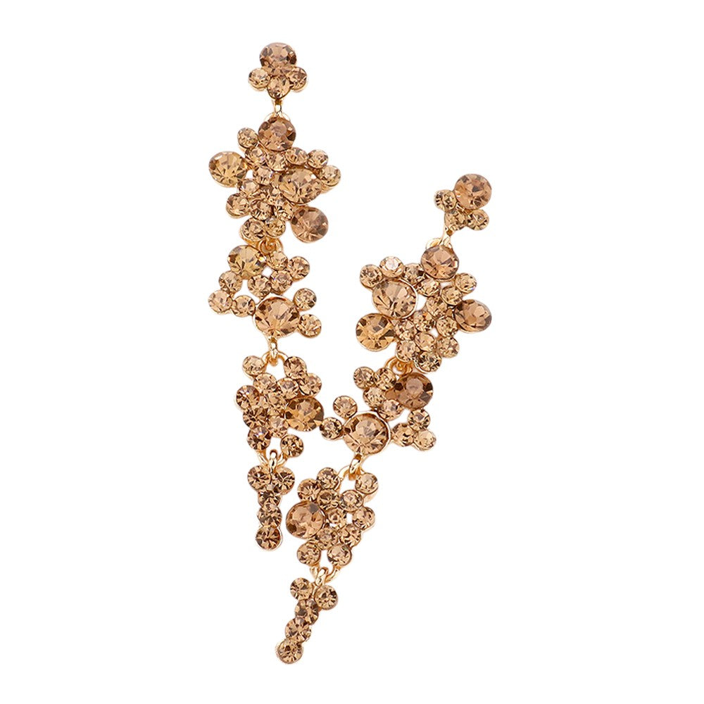 Women's Bubble Stone Cluster Dangle Evening Earrings