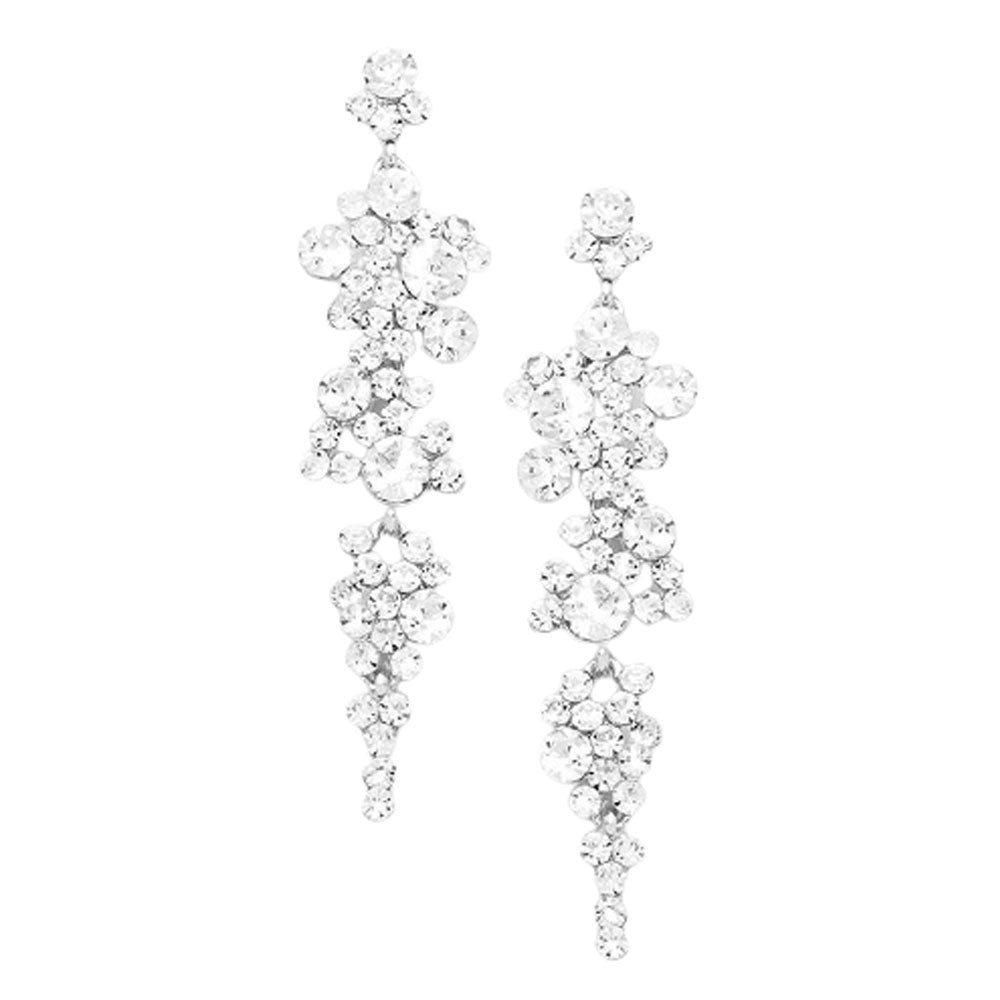 Women's Bubble Stone Cluster Dangle Evening Earrings