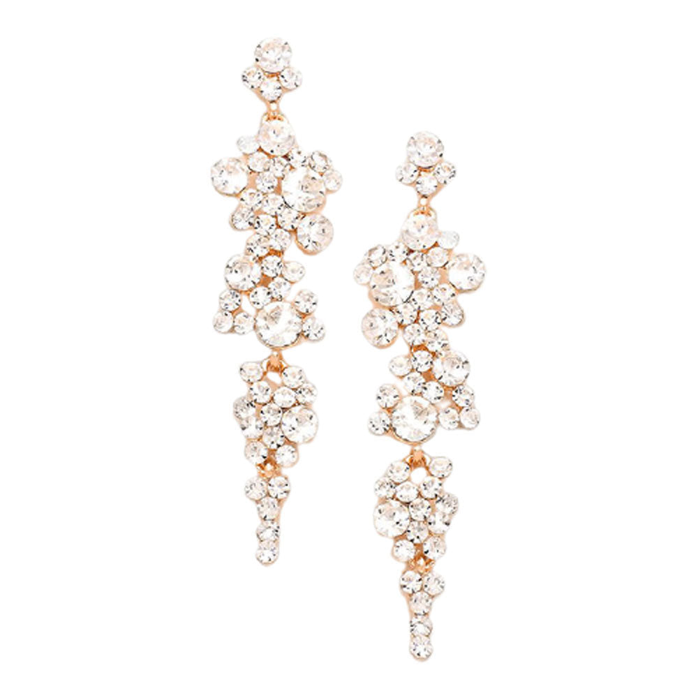 Women's Bubble Stone Cluster Dangle Evening Earrings