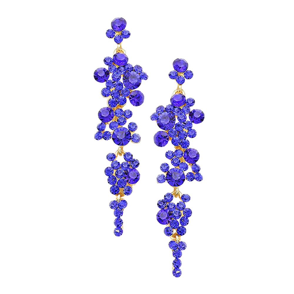 Women's Bubble Stone Cluster Dangle Evening Earrings