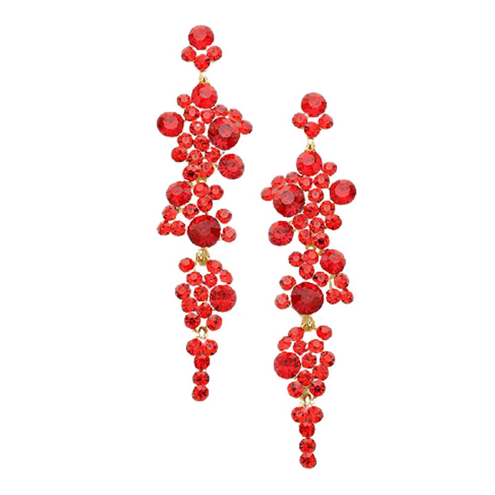 Women's Bubble Stone Cluster Dangle Evening Earrings