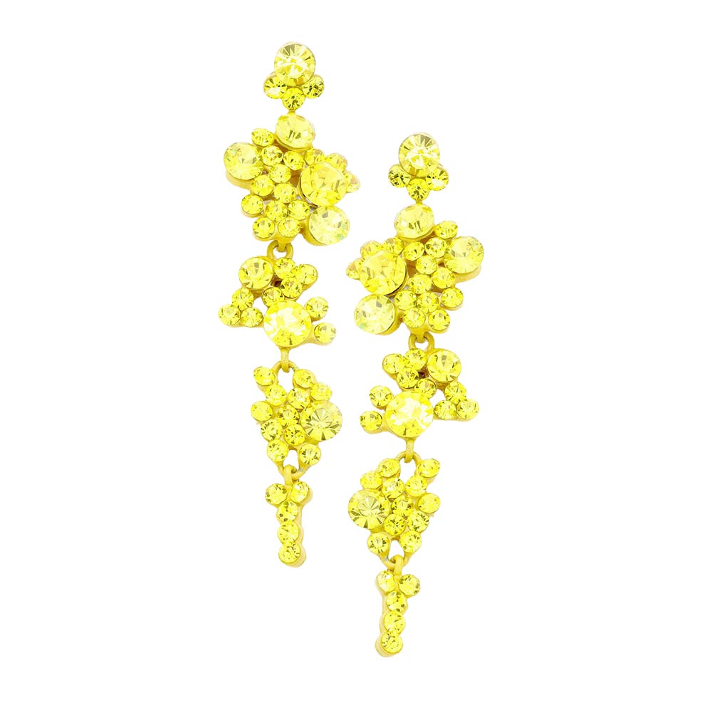 Women's Bubble Stone Cluster Dangle Evening Earrings