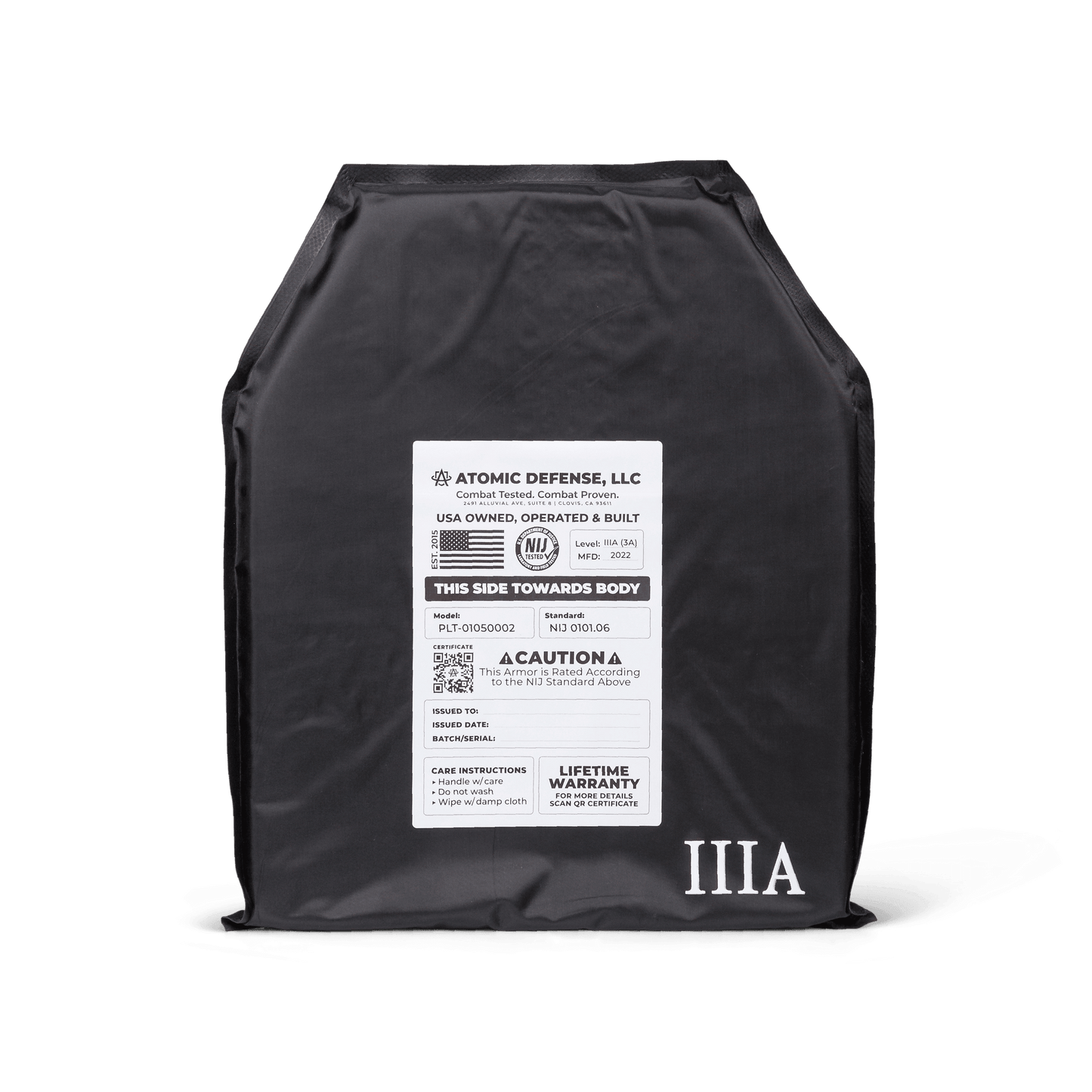 Bulletproof Backpack Insert - Level 3A, 3 and 4 Options