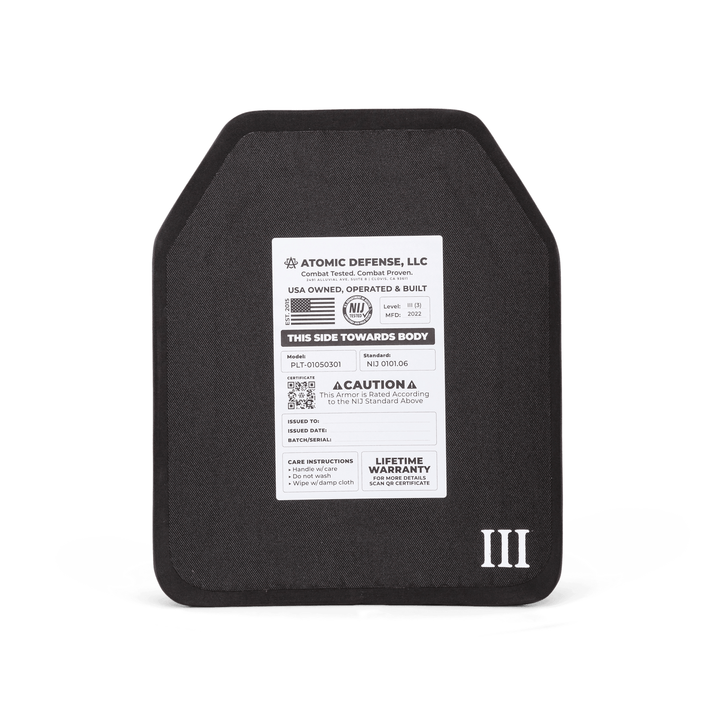 Bulletproof Backpack Insert - Level 3A, 3 and 4 Options