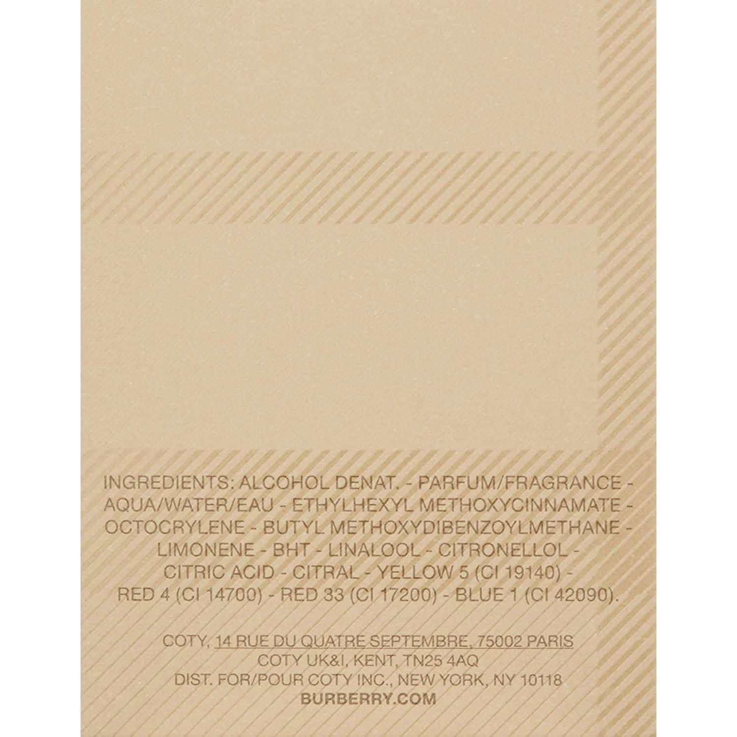 Eau de parfum classique Burberry pour femme et un sac Burberry offert