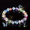 Butterfly-Shaped Artificial Crystal Beaded Charm Bracelet