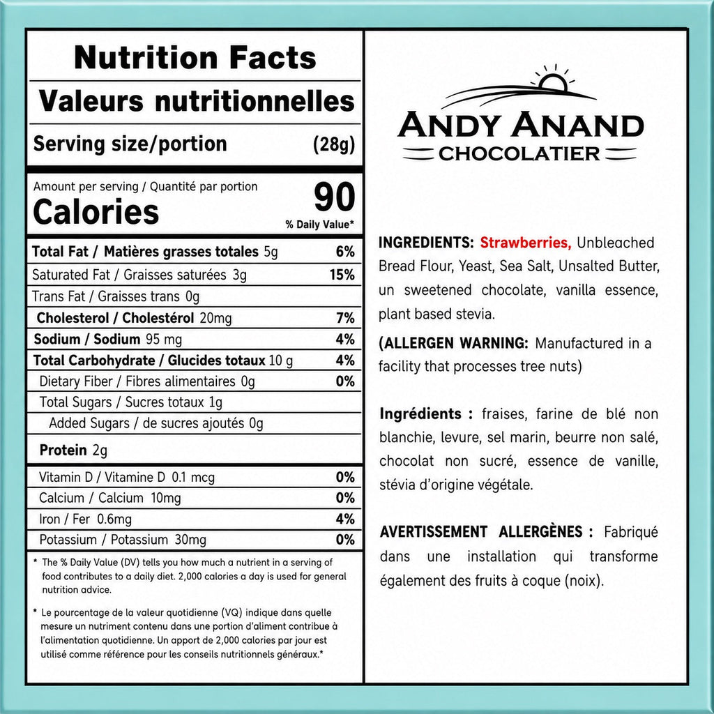 Andy Anand Sugar-Free Strawberry Chocolate Croissant Cake, 2.5 lb – Keto & Diabetic-Friendly, Flaky Laminated Pastry, Birthday Gift Box