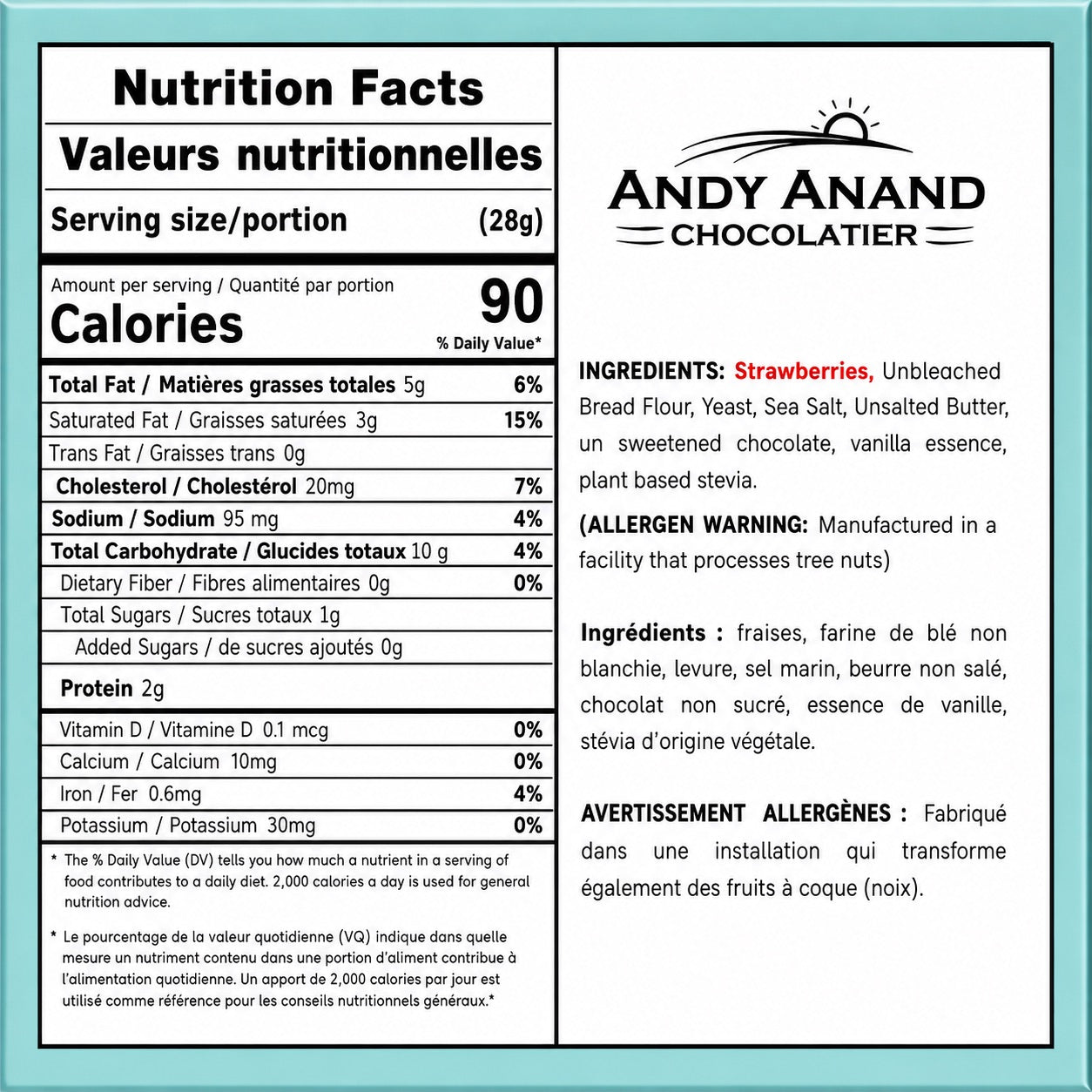 Andy Anand Sugar-Free Strawberry Chocolate Croissant Cake, 2.5 lb – Keto & Diabetic-Friendly, Flaky Laminated Pastry, Birthday Gift Box