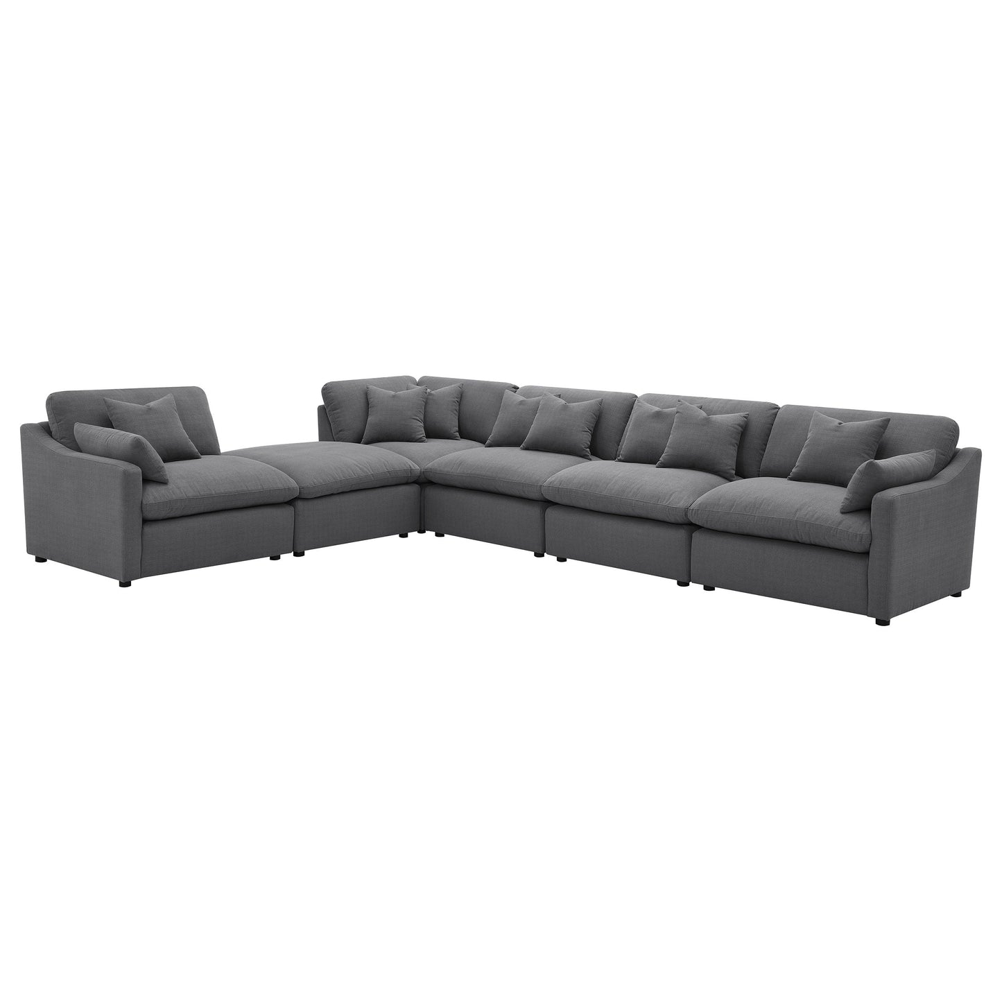 Charcoal 6-Piece Upholstered Modular Sectional Sofa