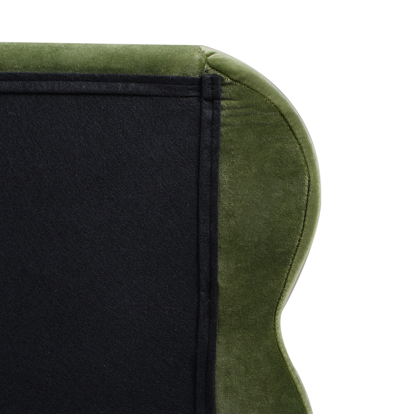 Stockholm Modern Wavy Headboard Platform Bed, King, Olive