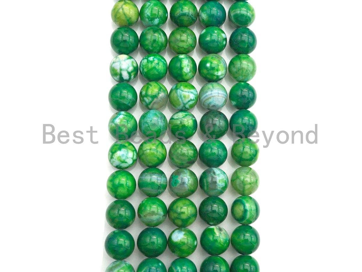 Natural Green Fire Agate Beads, 6mm/8mm/10mm Round smooth