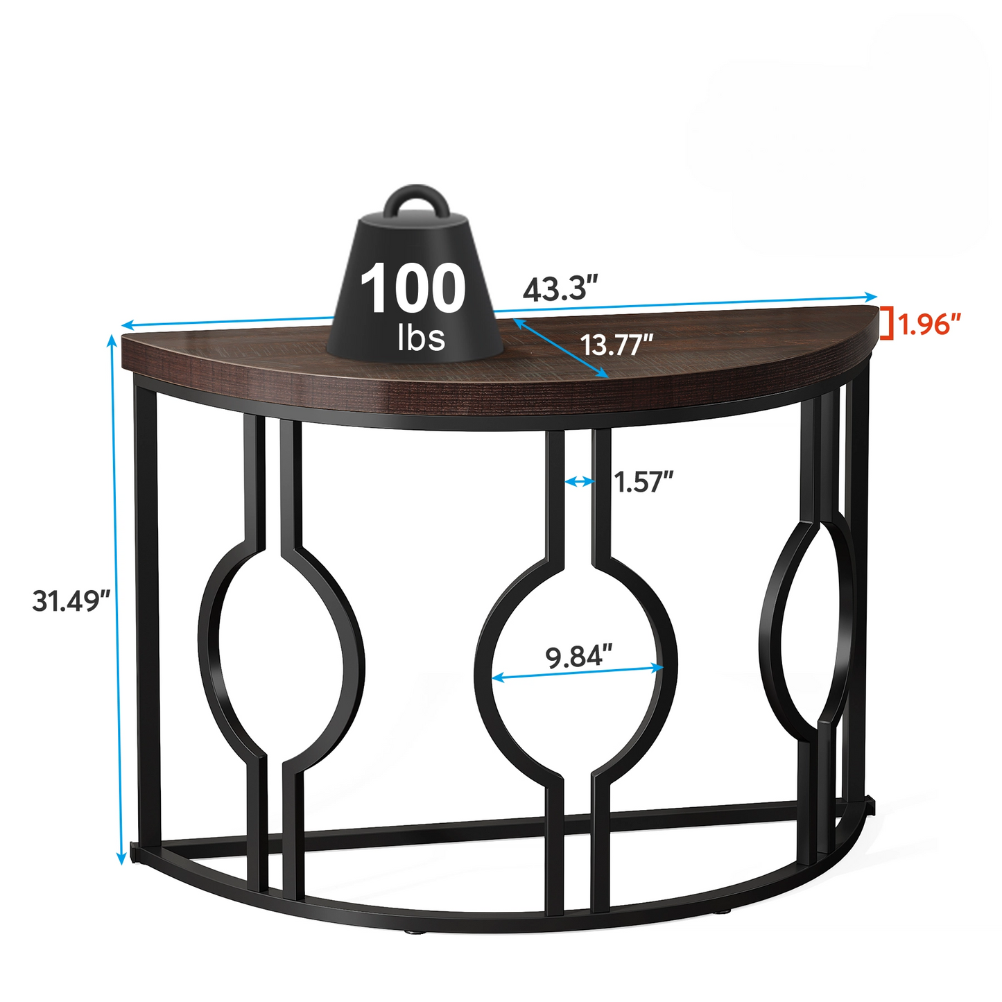 Half Moon Console Table for Entryway