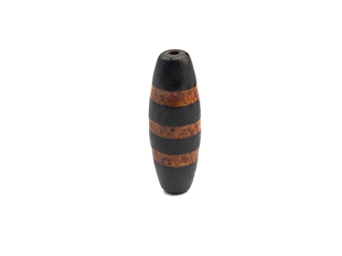Natural Tibetan Agate Long Oval Shape Beads, Black Brown Dzi beads, Barrel Agate Beads, 10x30mm, sku#U561
