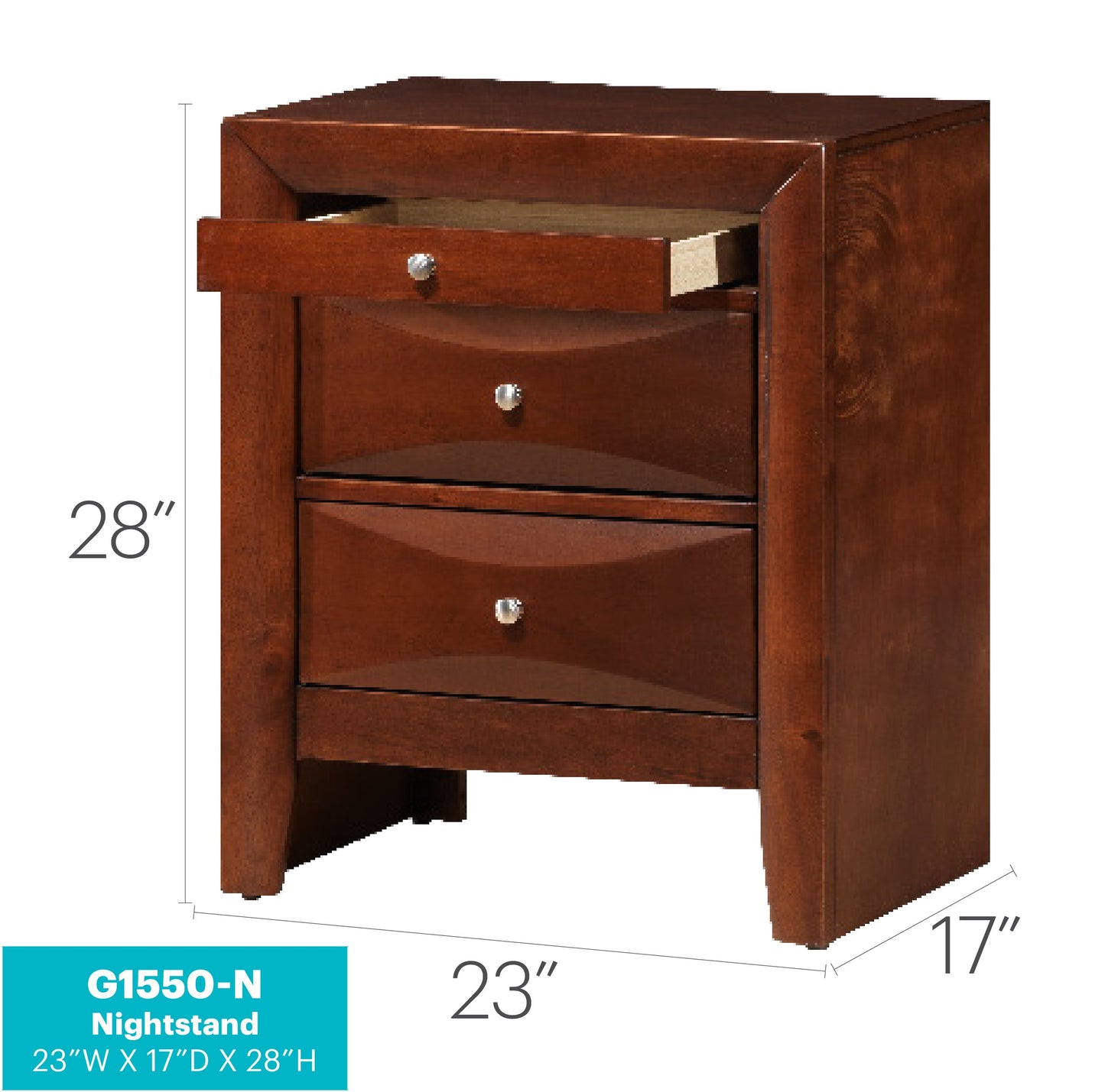 Sleek Cherry Nightstand With Storage