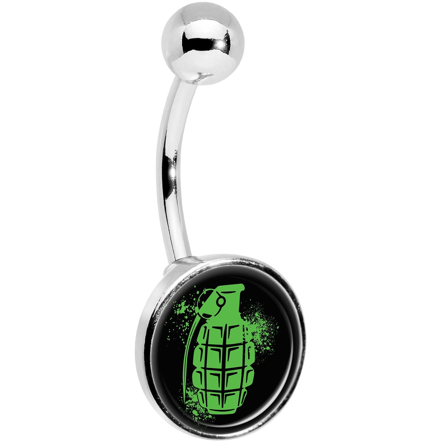 Green Grenade Belly Ring