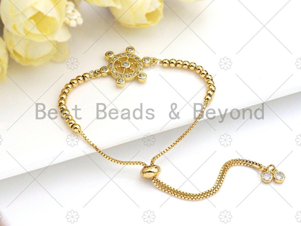 Ship Steering Wheel Shape Connector, Ship's Wheel Pendant,  Steering Wheel Pendant, Sailor's Amulet,  Sailor's Jewelry ,17x23 mm, Sku#LK88