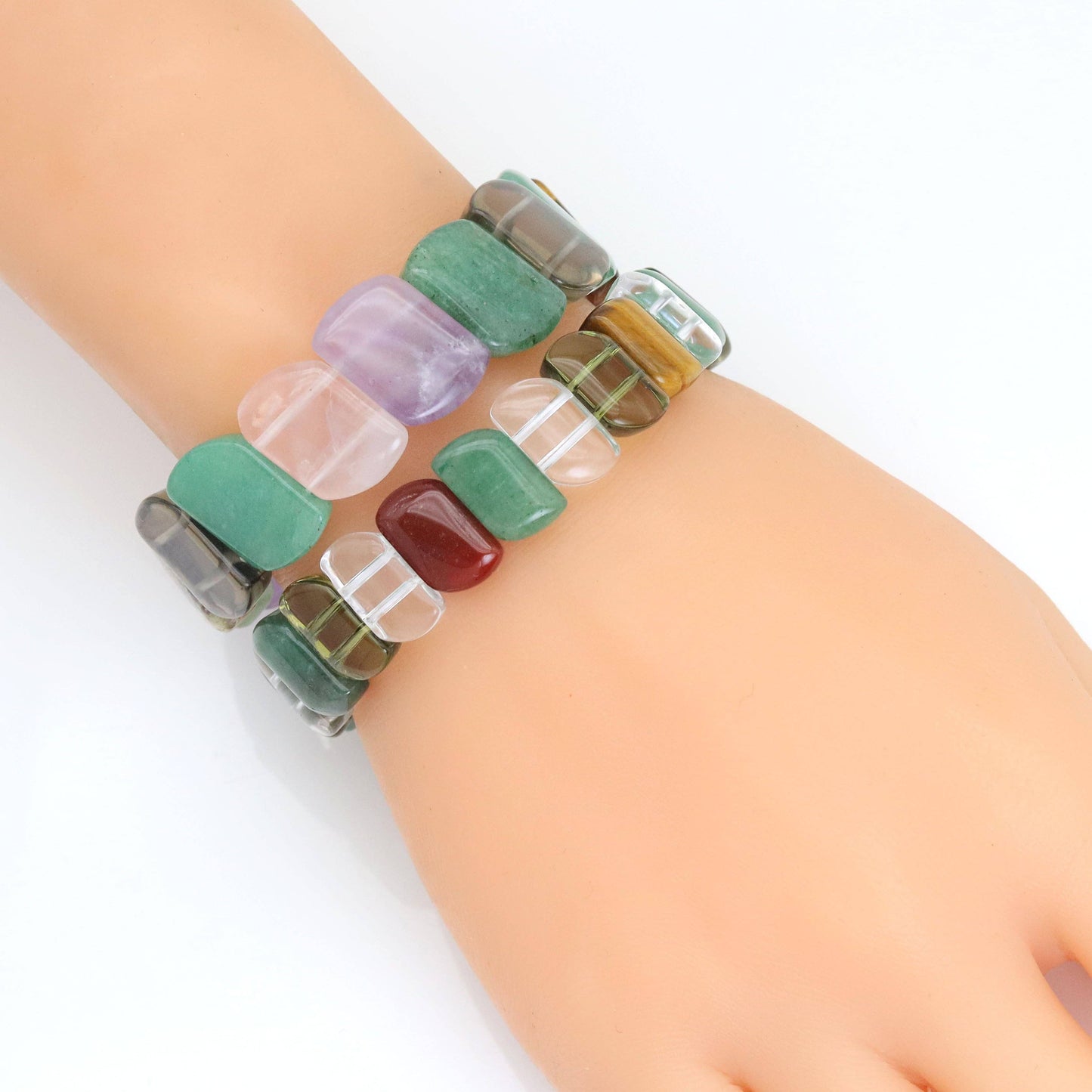 8x14mm/12x17mm Rectangle Stretchy Bracelet, Sku#U1989