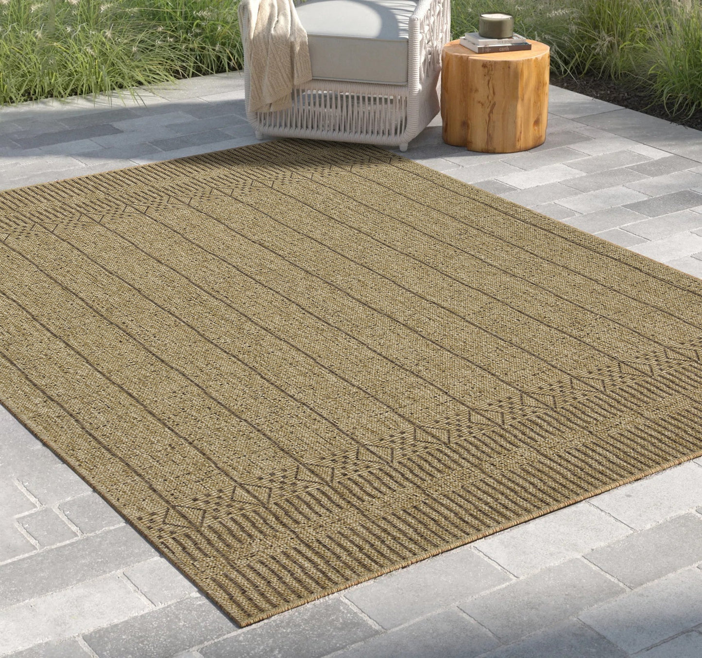Earth GC_NTL1009 Jute/Mocha Indoor/Outdoor Area Rug