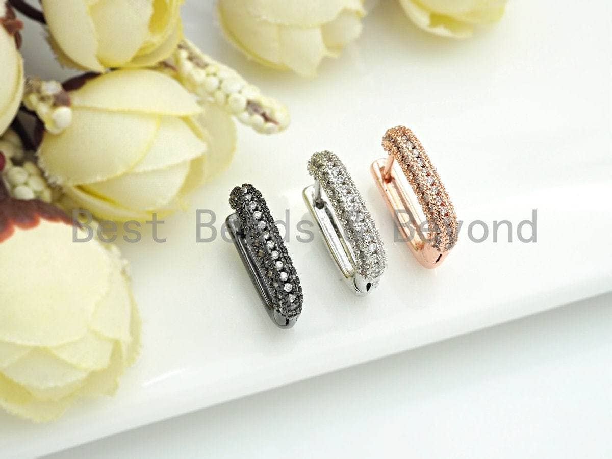 CZ Double Row Huggie Earring, Sku#J251