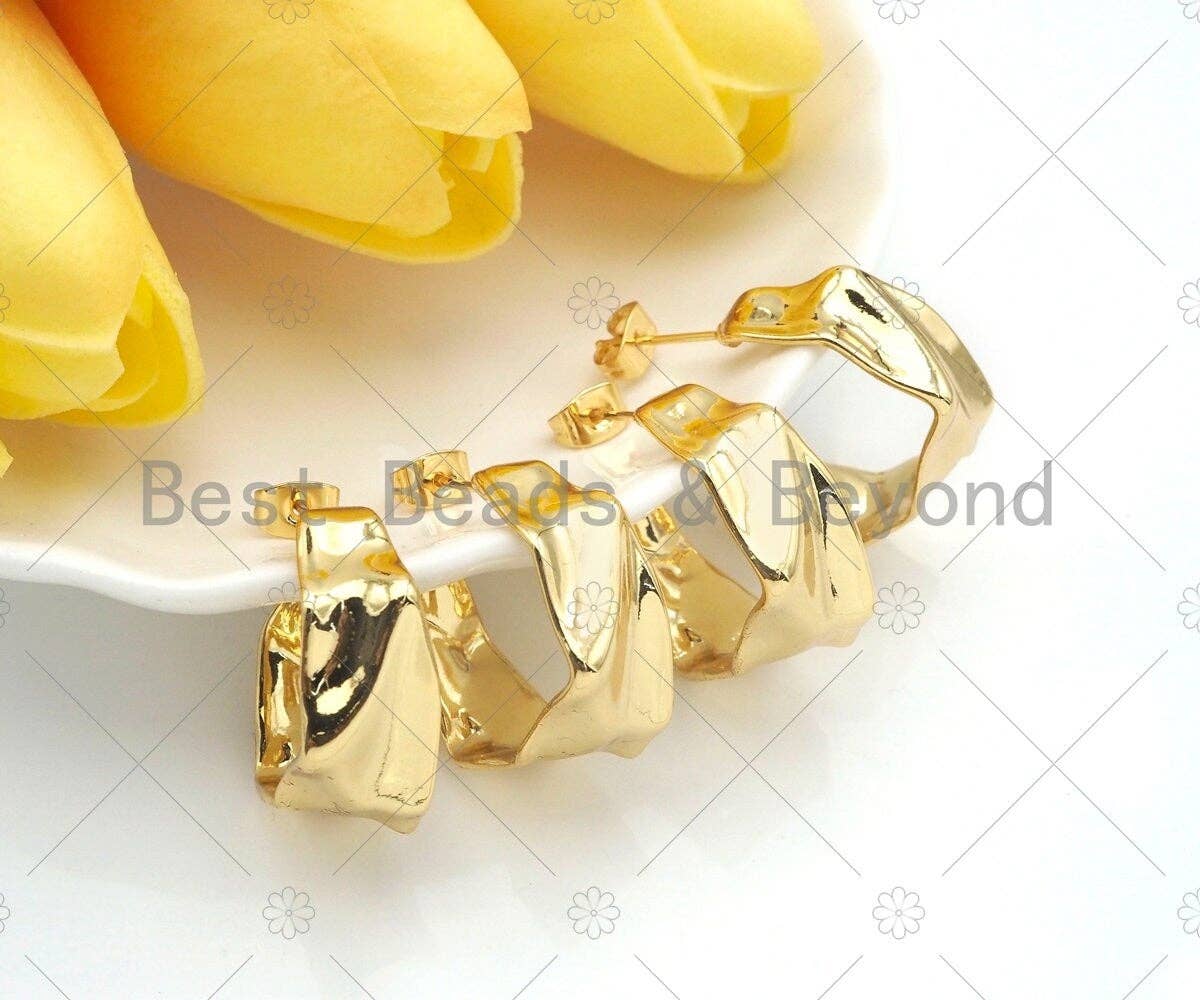Textured Twisted Hoop Earrings, Bold Gold Hoop Earrings, Chunky Earrings, Statement Hoops, Gold Hoops Earring, Minimal earrings,sku#EF06