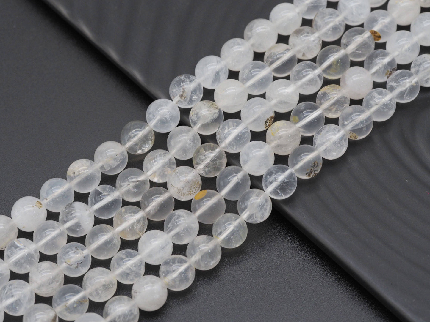 Genuine Picture Milky Quartz Round Smooth Beads, Sku#U1357