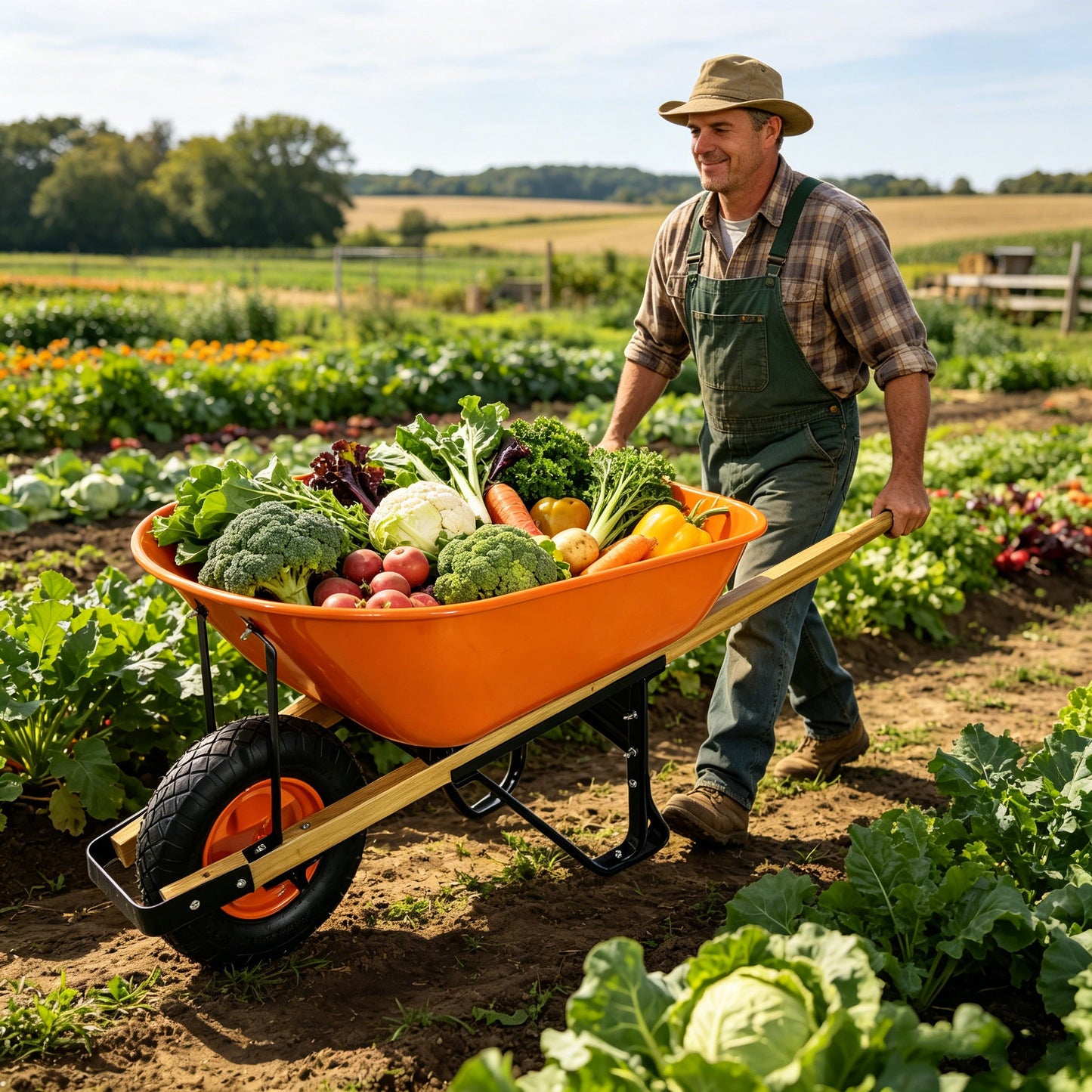 Steel Tray Wheel Barrow - Two Wheeled Trolley