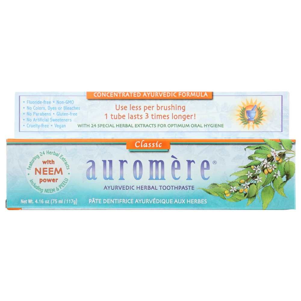 AUROMERE Classic Licorice Toothpaste - Natural Ayurvedic Oral Care 4.16oz