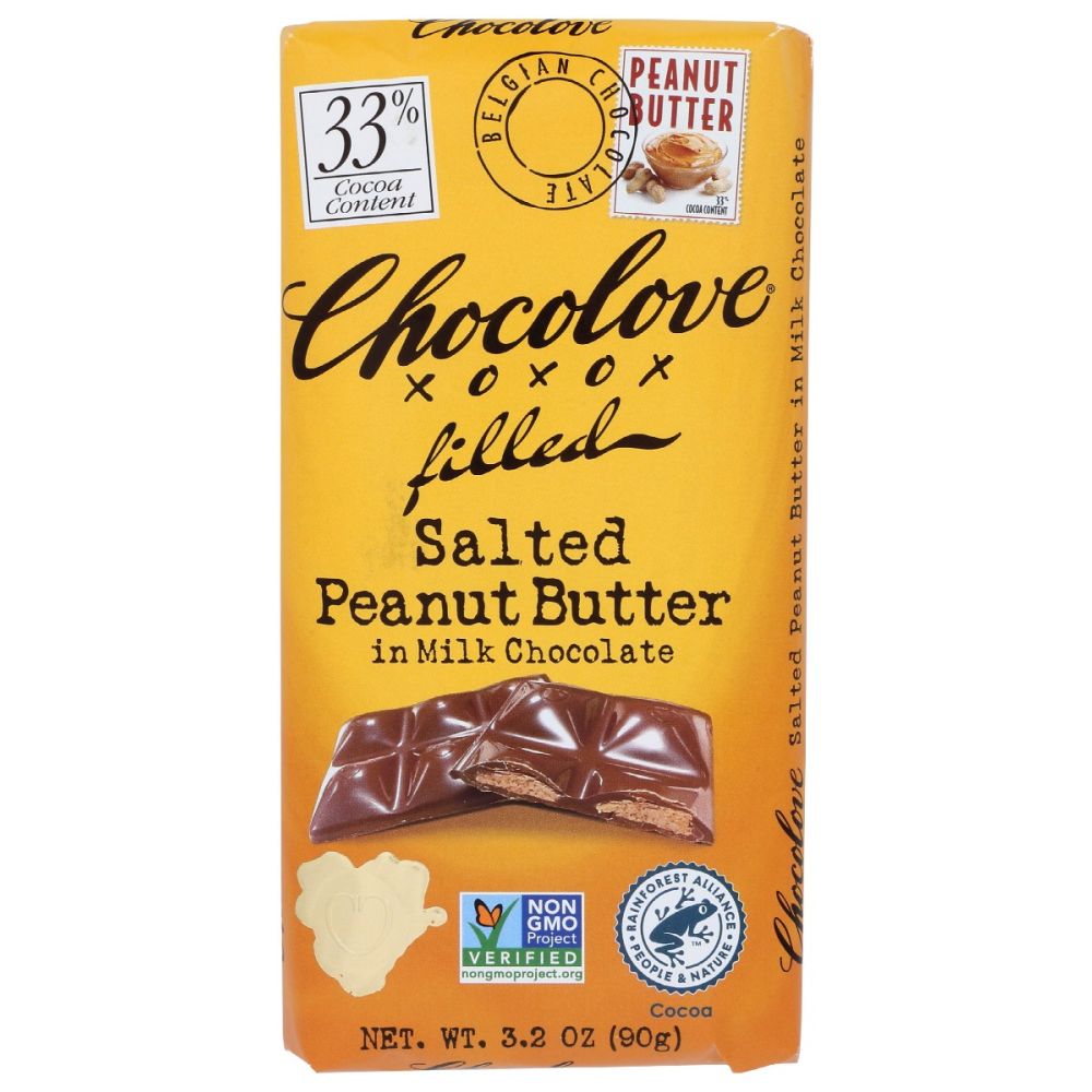 CHOCOLOVE: Salted Peanut Butter in Milk Chocolate, 3.2 oz