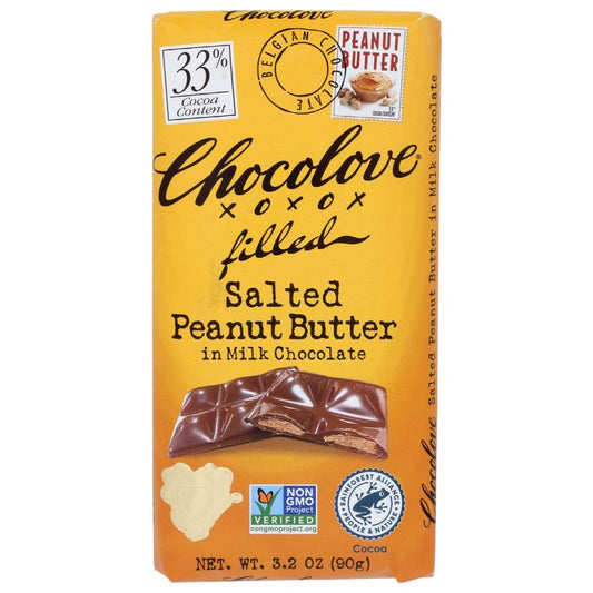 CHOCOLOVE: Salted Peanut Butter in Milk Chocolate, 3.2 oz