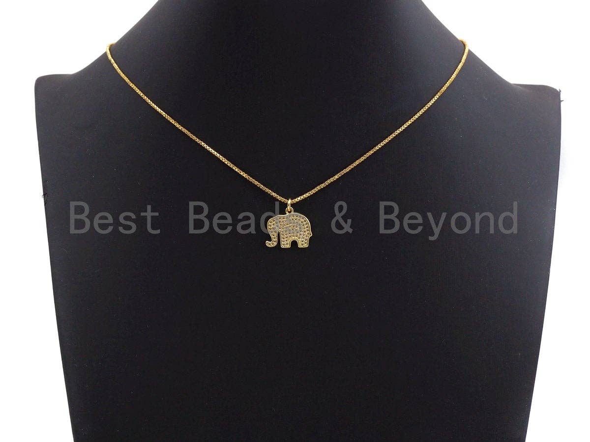 CZ Micro Pave Elephant Shaped Pendant/Charm, Cubic Zirconia Pendant Charm,17x15mm,sku#Z533