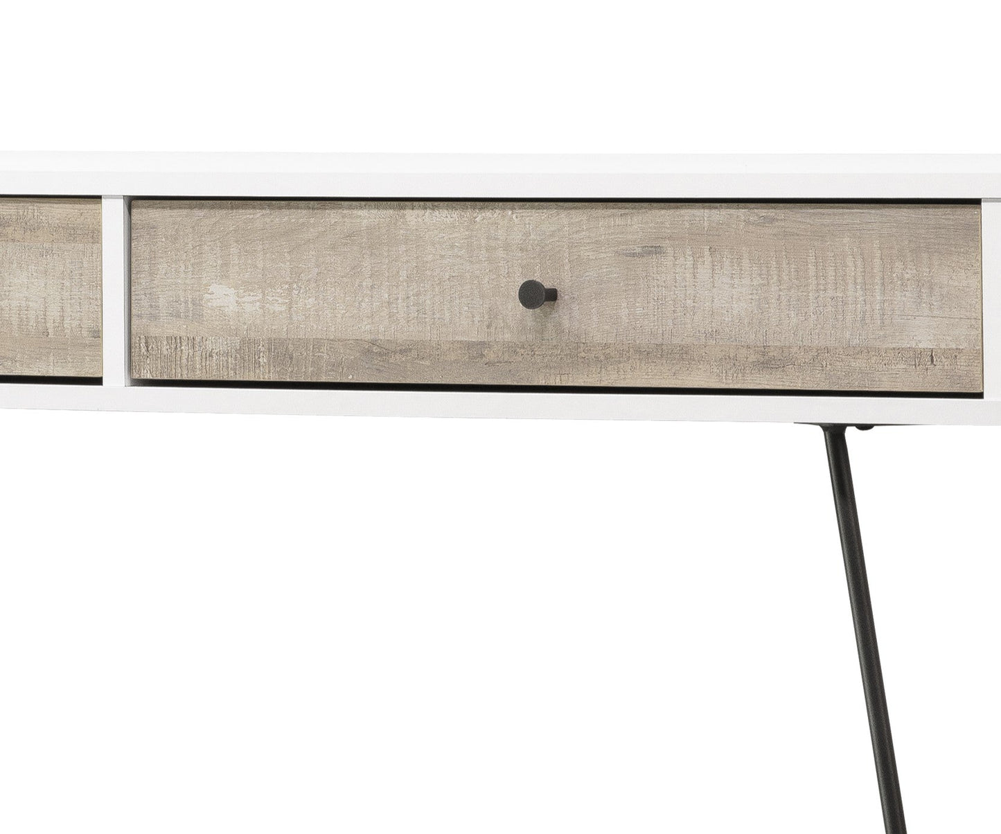 Taupe Desk with Metal Accents
