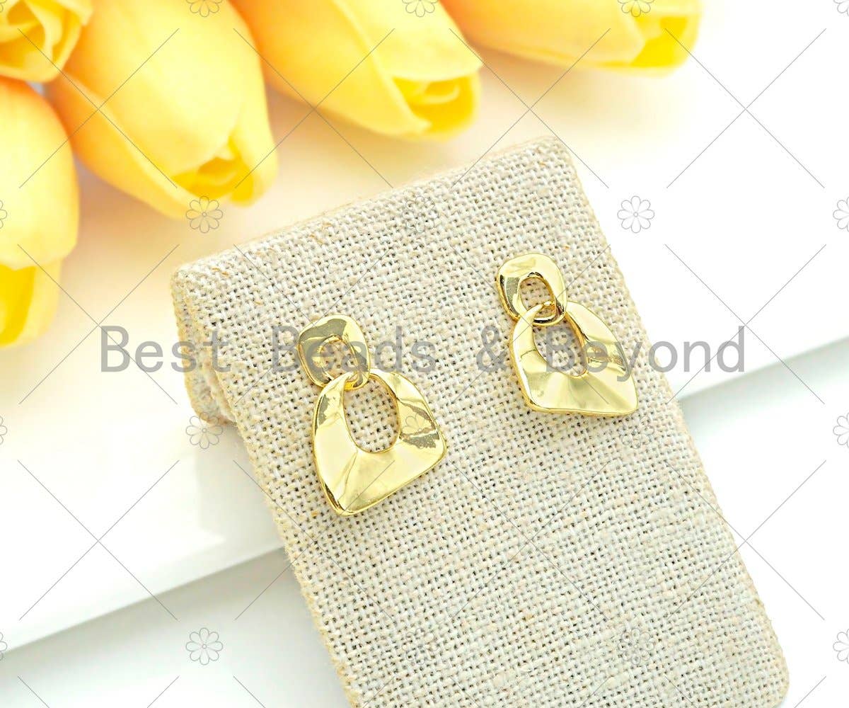 Gold Triangle Geometric Earrings,Sku#J319