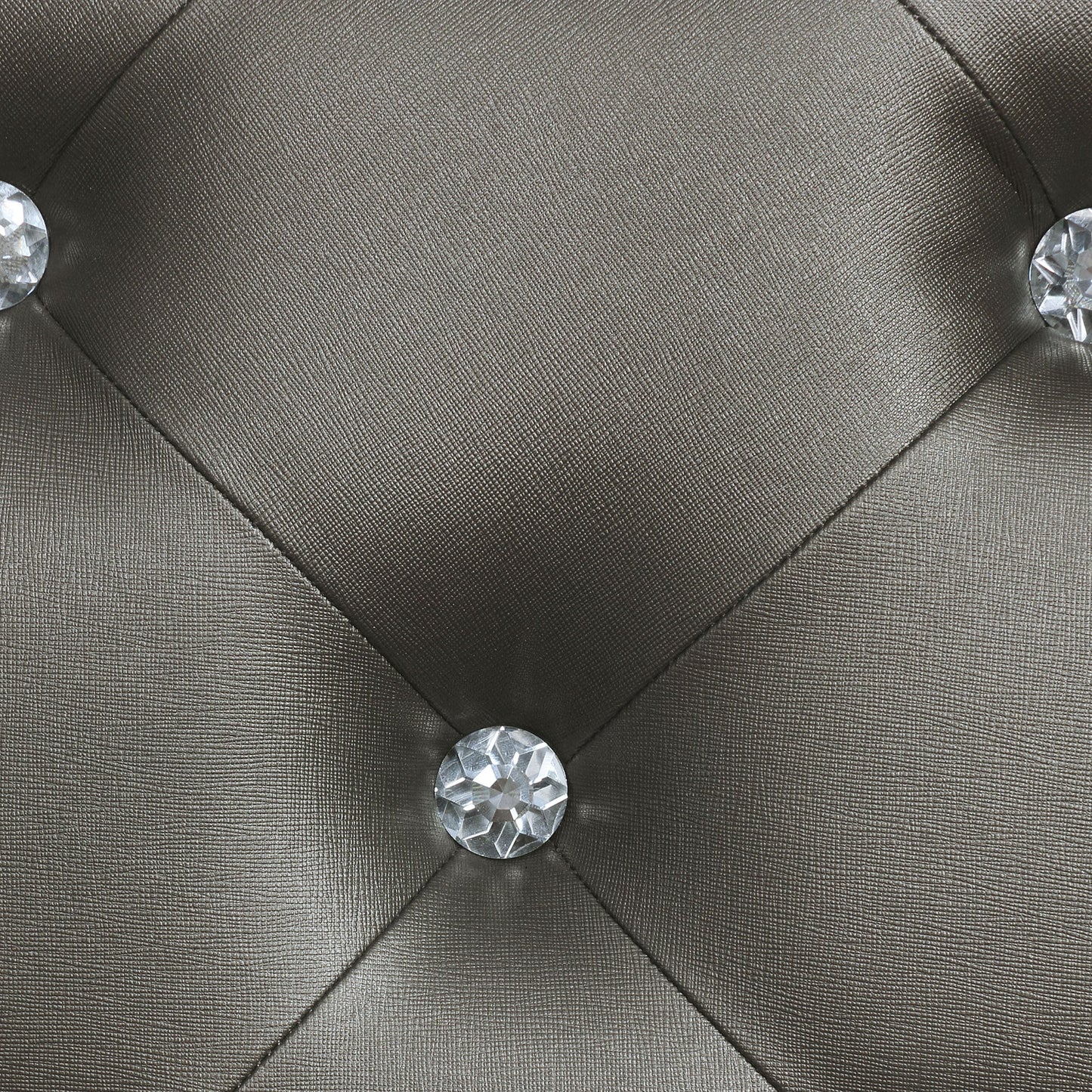 Karmen Metallic Upholstered Tufted Eastern King Panel Bed