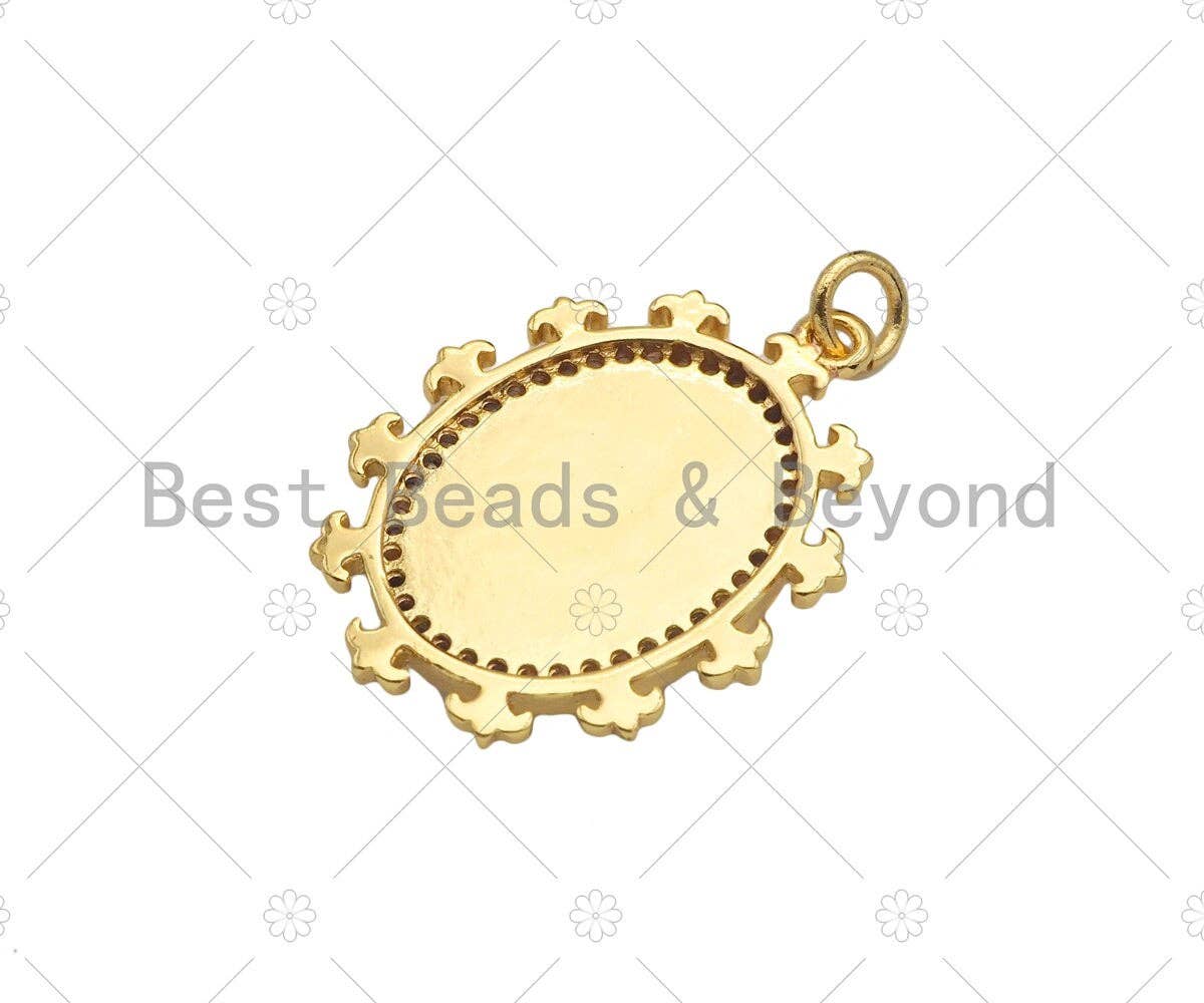 Gold Filled Evil Eye On Colorful Enamel Oval Shape Pendant, 18K Gold Filled Enamel Charm,Enamel Jewelry,20x27mm,Sku#L569