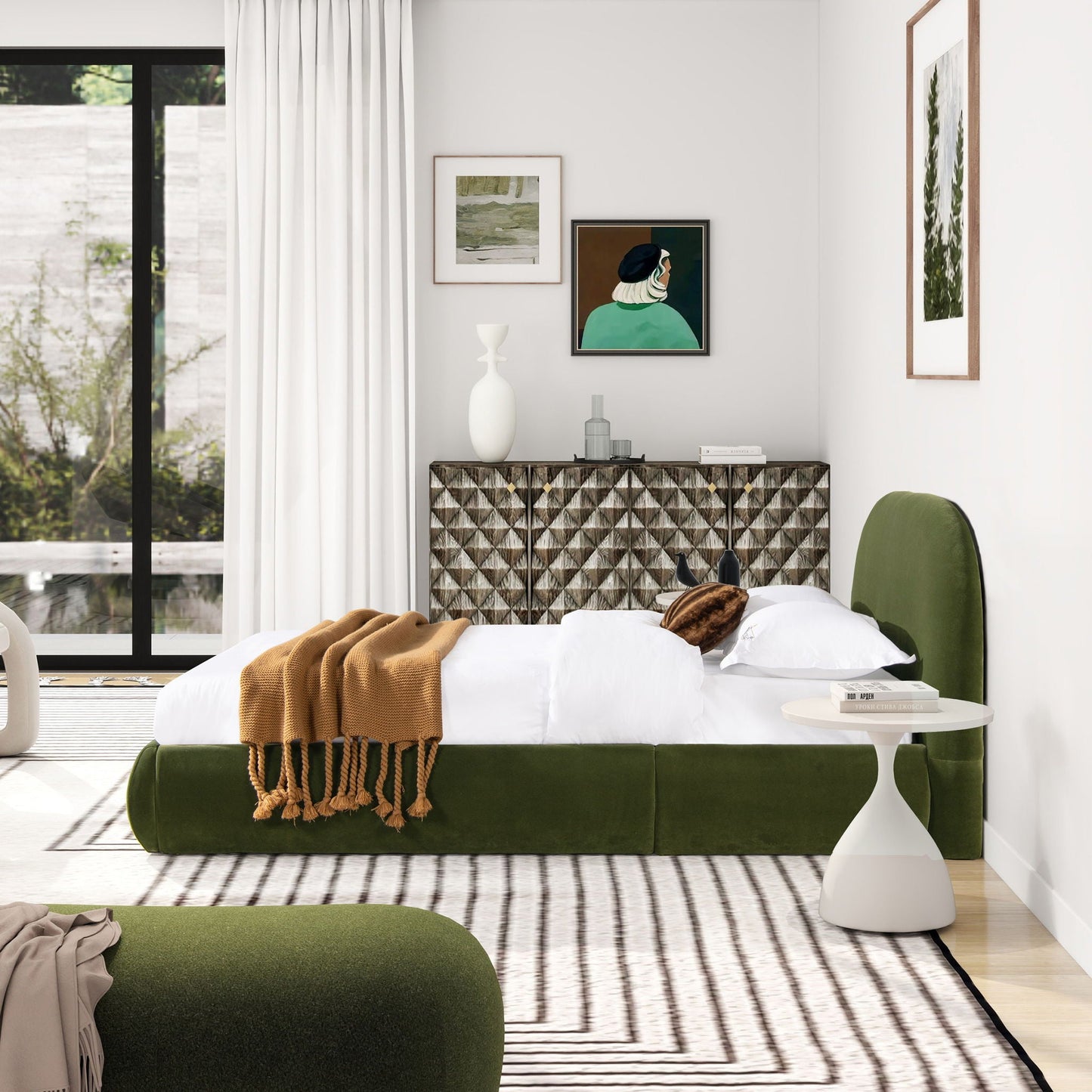 Archie Puffy Grounded - Upholstered Platform Bed