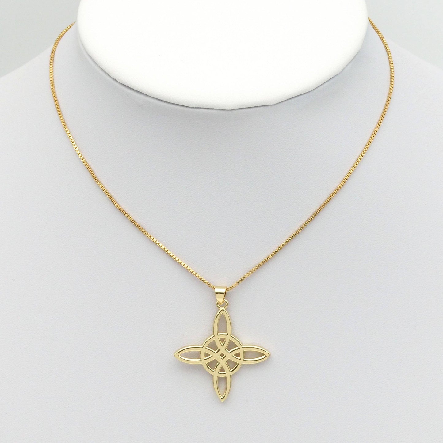 Gold Chinese Knot Flower Shape Charm, Sku#LK828