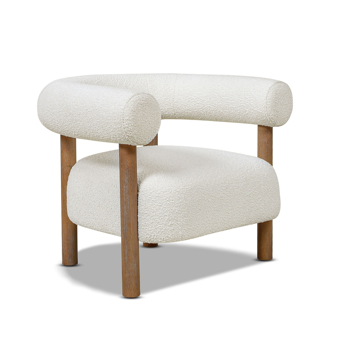 Fuji - Barrel Accent Arm Chair - Ivory White