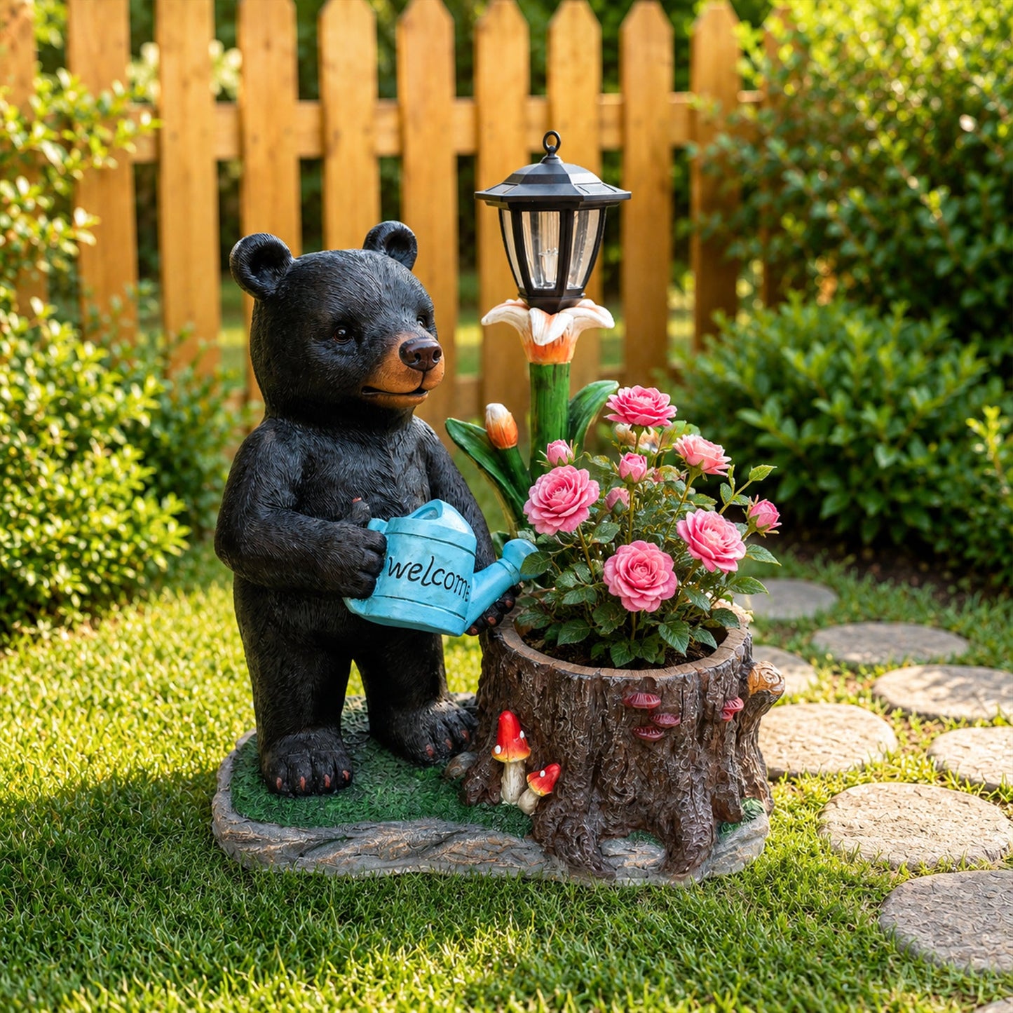 Standing Bear Figure with Planter