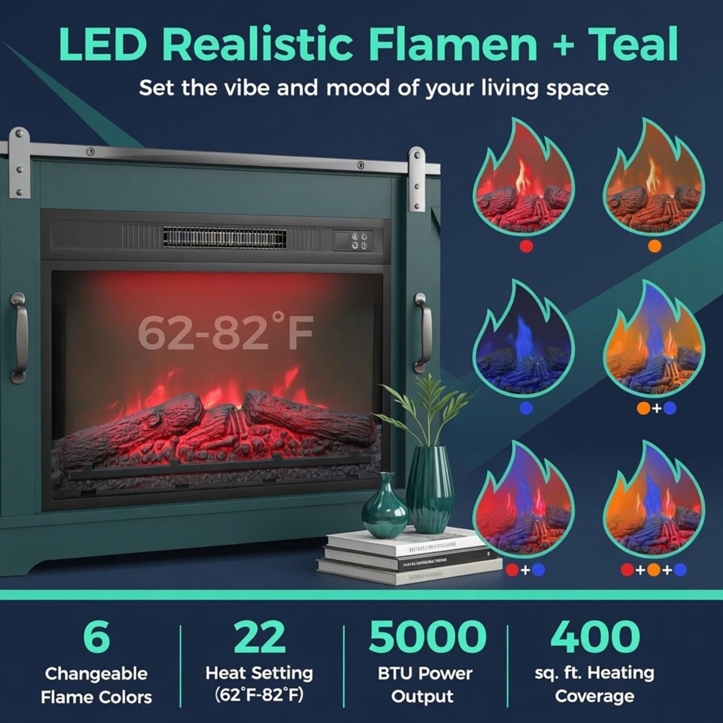 23" Electric Fireplace Insert
