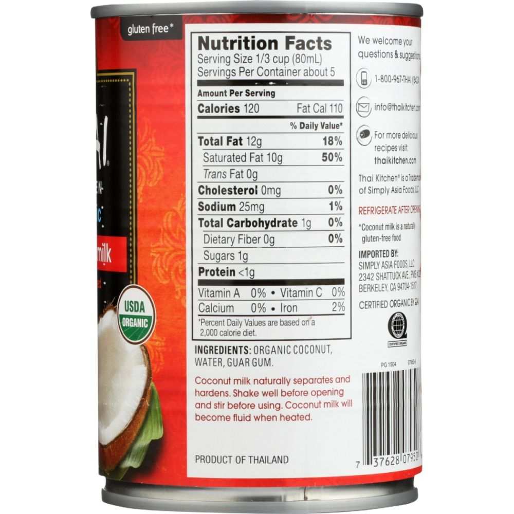 THAI KITCHEN Organic Unsweetened Coconut Milk - Dairy-Free (13.6fl oz)