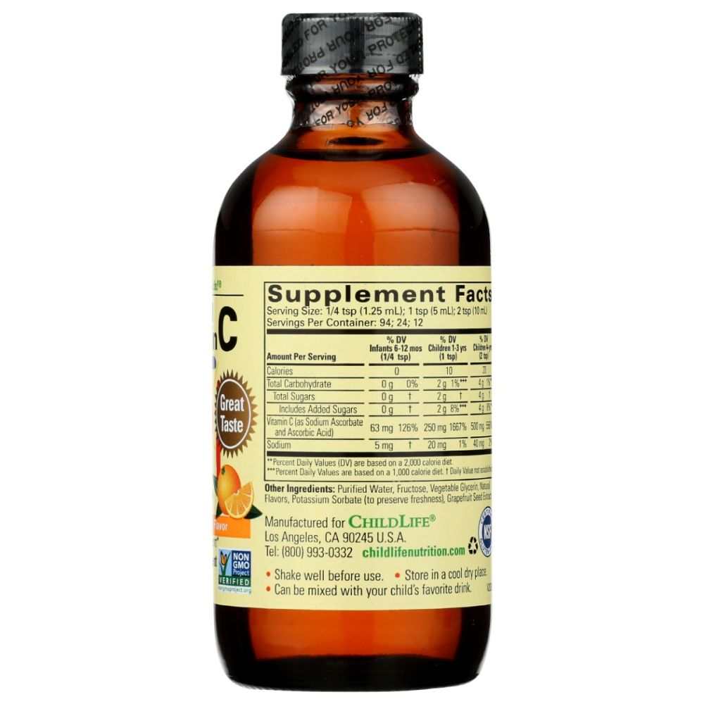CHILDLIFE Liquid Vitamin C |Kids -Immune Support|Antioxidant Boost 4oz