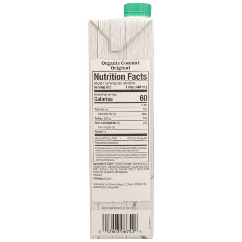Pacific Foods: Original Organic Coconut Milk - 32 fl oz | Non-Dairy